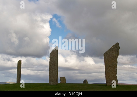 Pietre permanente di Stennes, terraferma di Orkney, Scozia. Foto Stock