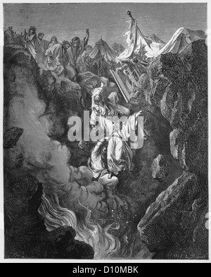 La morte di Core, Datan e Abiram - Foto dalla Sacra Scrittura, Antico e Nuovo Testamento collezione di libri pubblicati in Foto Stock