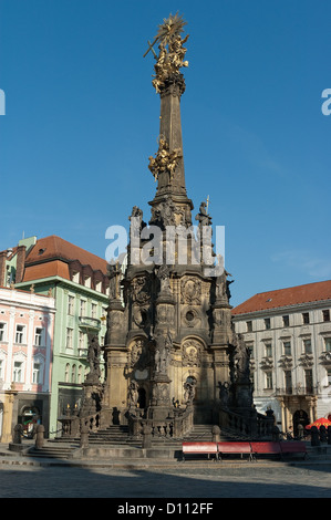 Elk188-36902v Repubblica Ceca, Olomouc, Horni namesti, la piazza principale, la Colonna della Santa Trinità, 1716-1754 Foto Stock