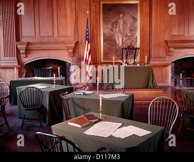 Interno della camera firma Independence Hall di Filadelfia in Pennsylvania USA Foto Stock