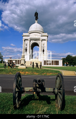 In Pennsylvania monumento in memoria campo di battaglia di Gettysburg, PA Foto Stock