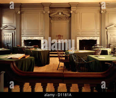 Interno della camera SIGNERS Independence Hall di Philadelphia PA Foto Stock