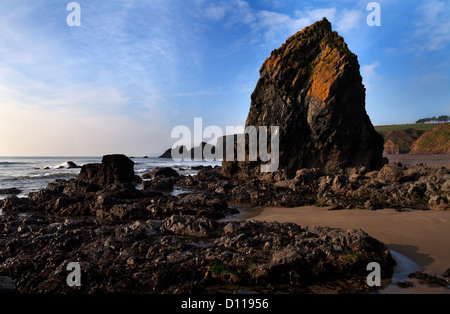 Ballydowane Beach, vicino Bunmahon, la costa di rame Geopark, nella contea di Waterford, Irlanda Foto Stock