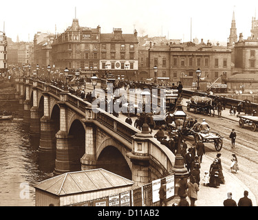 Ponte di Broomielaw Glasgow periodo Vittoriano Foto Stock