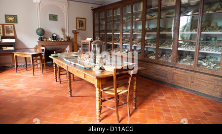 Lo studio di Jean-Henri Fabre. Jean-Henri Fabre Harmas Museum, Serignan du Comtat, Vaucluse, Francia. Giugno. Foto Stock