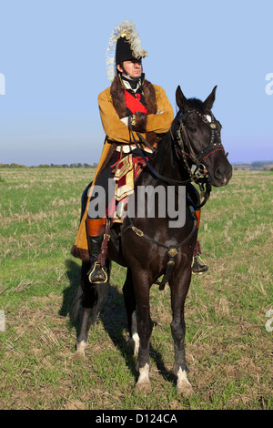 Maresciallo francese a cavallo prima della battaglia di Jena-Auerstedt in Germania Foto Stock