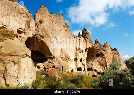 Primi monasteri cristiani di Zelve, Cappadocia Turchia Foto Stock