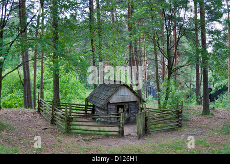 Vecchio henyard in legno. La Lettonia Riga. Foto Stock