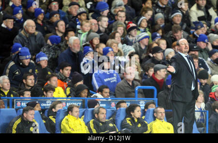 05.12.2012 Est di Londra, Inghilterra. Rafael Benitez responsabile ad interim del Chelsea in azione durante la UEFA Champions League Gruppo e gioco tra Chelsea e FC Nordsjaelland da Stamford Bridge, Londra, Inghilterra Foto Stock