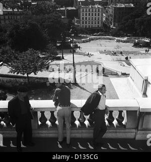 Paris Sacre Coeur anni sessanta in bianco e nero Foto Stock