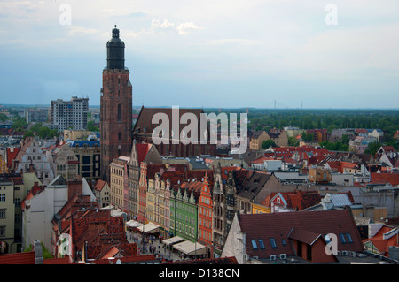 Vecchio Mercato della città di Wroclaw, vista dalla cattedra Foto Stock