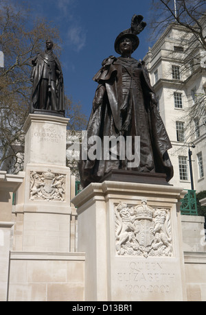 Londra, Regno Unito, memoriale alla regina Elisabetta e Re Giorgio VI Foto Stock