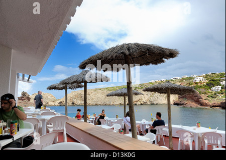 Bar ristorante cafe Cala Morell menorca Spagna Foto Stock