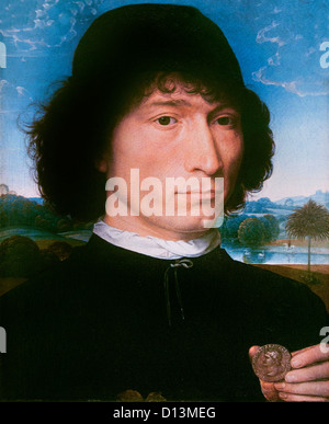 Ritratto di Bernardo Bembo con un antico cappotto romano - uomo con cappotto romano 1480 Hans Memling ( Memlinc ) 1430 – 1494 Germania tedesca Foto Stock