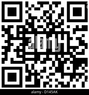 2014 Anno nuovo contatore, codice QR vettore. Foto Stock