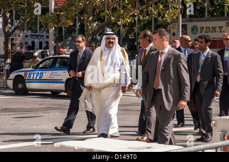 Hamad bin Khalifa al Thani onu nazioni unite New York NY New York City Manhattan 24 Settembre 2007 Foto Stock