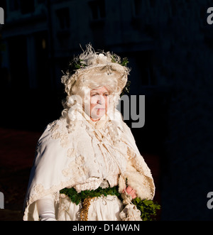 Un carattere alla Dickens Festival di Natale in Rochester. Foto Stock