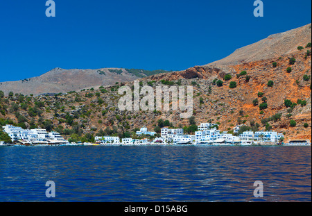 Loutro baia a sud di Creta in Grecia. Costa del mar Libico Foto Stock