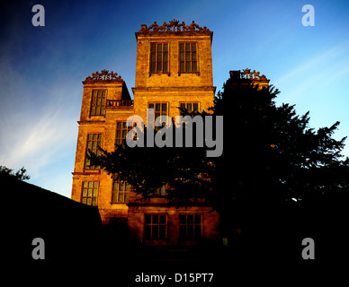 Hardwick Hall, Elizabethan country house, Doe Lea, Chesterfield, Derbyshire, Inghilterra, Regno Unito. Colore Foto Stock