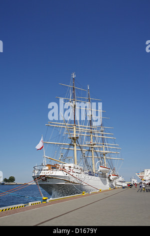 Il Dar Pomorza, polacco fregata a vela, Gdynia, Polonia Foto Stock