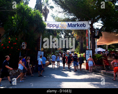 Ingresso al Mercato hippy, Es Cana, Ibiza Foto Stock