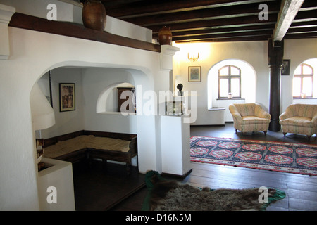 Castello di Bran, noto come Castello di Dracula è famosa anche perché Vlad l'Impalatore fermato lì. Foto Stock