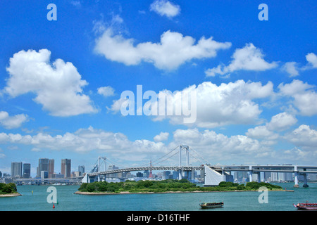 Rainbow Bridge in Odaiba, presso Tokyo Foto Stock