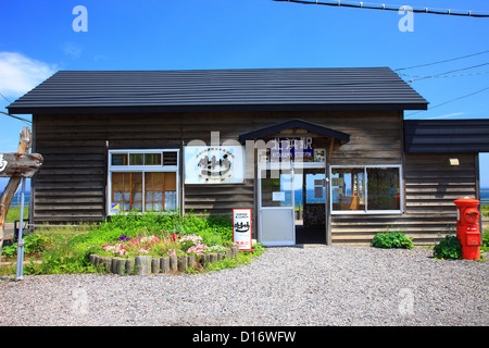 Kitahama JR dalla stazione di Abashiri, Hokkaido Foto Stock