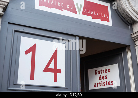 Porta d'ingresso al Theatre du Vaudeville,Bruxelles,Belgio Foto Stock