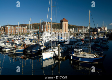 Swansea Maritime Quarter, Swansea, Wales, Regno Unito. Foto Stock