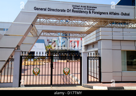 Dubai UAE,Emirati Arabi Uniti,al Safa,Sheikh Zayed Road,Ministero degli interni,direzione Generale della Residenza e degli Affari stranieri,uffici municipali, Foto Stock