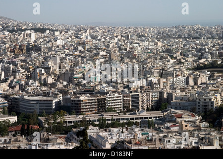 In Europa, in Grecia, Atene, vista panoramica dalla collina di Lycabettus Foto Stock