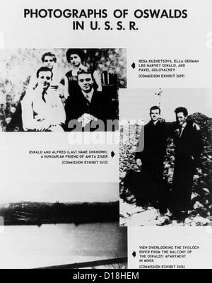 Commissione Warren presentano. Fotografie di Lee Harvey Oswald prese durante i due anni e mezzo del suo 'defection' per il Foto Stock