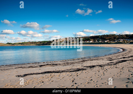 Vista su Braye Bay su Alderney, Isole del Canale Foto Stock