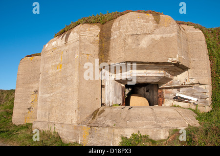 Un tedesco Bunker di Alderney, Isole del Canale Foto Stock