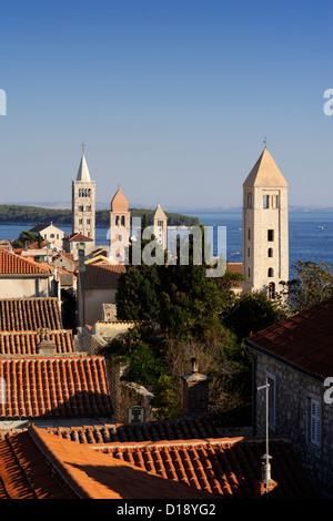 Croazia, Dalmazia, Isole Quarnero, isola di Rab, città vecchia Foto Stock