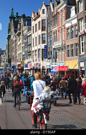 Strada trafficata, Amsterdam, Paesi Bassi Foto Stock