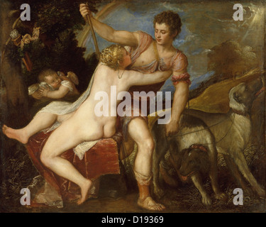 Tiziano Vecellio Tiziano Venere e Adone 1546 Foto Stock