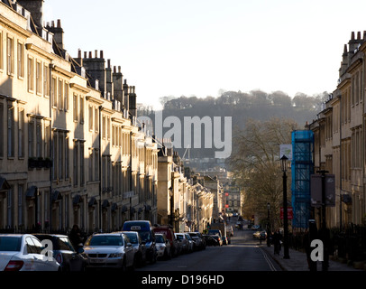 Gay-st nella città georgiana di Bath in Somerset England Regno Unito Foto Stock