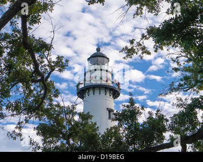 St Simons Island Lighthouse su San Simons Island Georgia Foto Stock