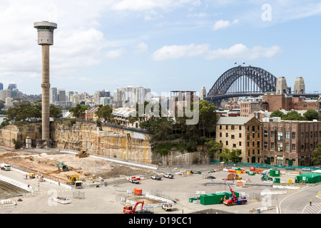 Terminal per navi da crociera in costruzione a Barangaroo Sydney Foto Stock