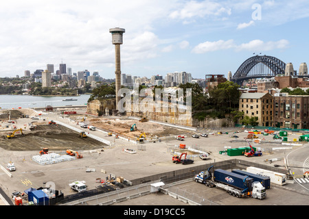 Terminal per navi da crociera in costruzione a Barangaroo Sydney Foto Stock