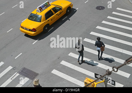 Vista aerea di Houston St, Downtown Manhattan Foto Stock