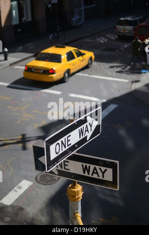 Vista di SoHo dalla finestra, New York City Foto Stock