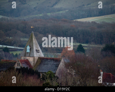 In una giornata invernale e nel grazioso east sussex villaggio di ditchling. Foto Stock