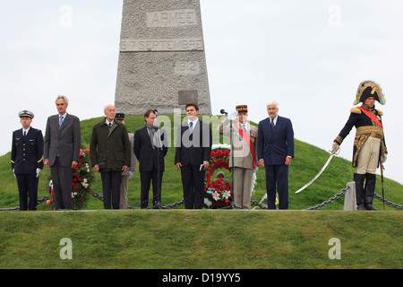 Ex presidente francese Valéry Giscard d' Estaing, Charles Napoléon e vari altri vip alla commemorazione del bicentenario della battaglia di Borodinò Foto Stock