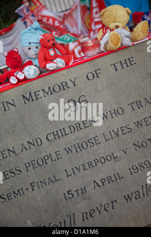 Hillsborough Memorial a Sheffield mercoledì FC Foto Stock