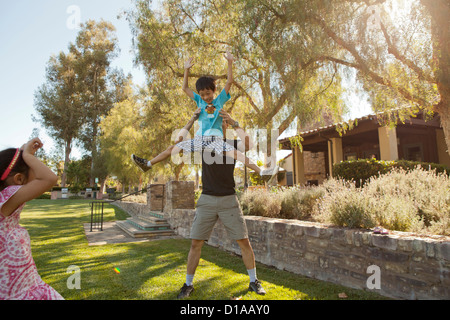 Divertimento della famiglia Foto Stock