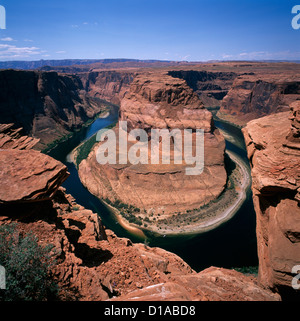 Fiume Colorado in curva a ferro di cavallo, vicino pagina, Arizona, Stati Uniti d'America - Glen Canyon National Recreation Area Foto Stock