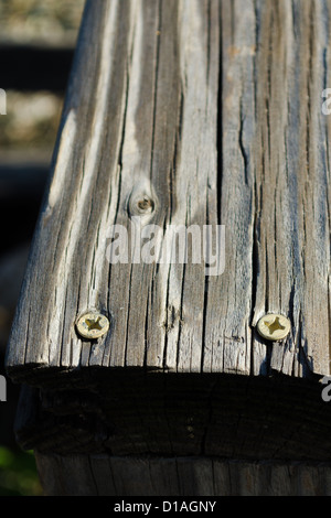 Cancello in legno dettaglio Foto Stock